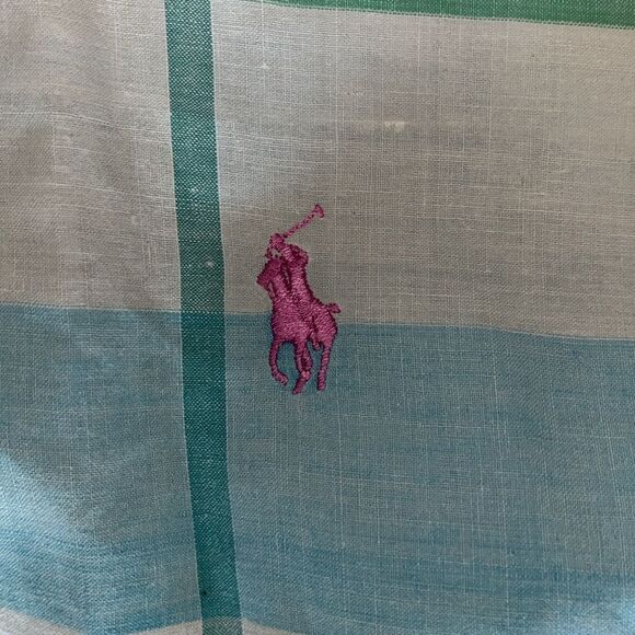 Lot of 4 Polo Ralph Lauren Pastel & Blue w/Pony LS summer Shirt L men’s - Picture 4 of 11